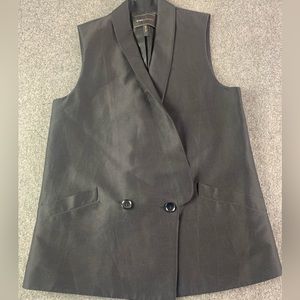 BCBG Maxazria Women Sleeveless Cotton/Silk Blend Double Breasted Vest Sz S Black